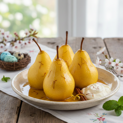 Thumbnail for Peras al Vino Blanco y Azafrán